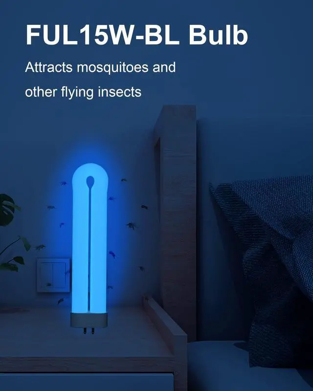 Alt view image 4 of 7 - Bug Zapper Replacement Light Bulb for 15W Insect Attracting Lamp with 4-Pin Base, Ful 15W-BL U Shaped Twin Tube Bulb for Outdoor Mosquito Zapper, 4 Pack