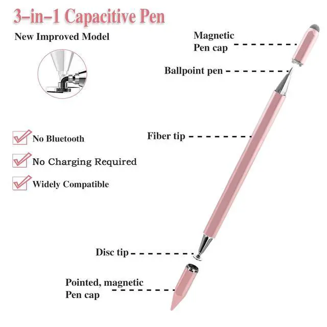 Alt view image 2 of 7 - 3 in 1 Universal Stylus Pen for Touchscreen,High Sensitivity&Precision