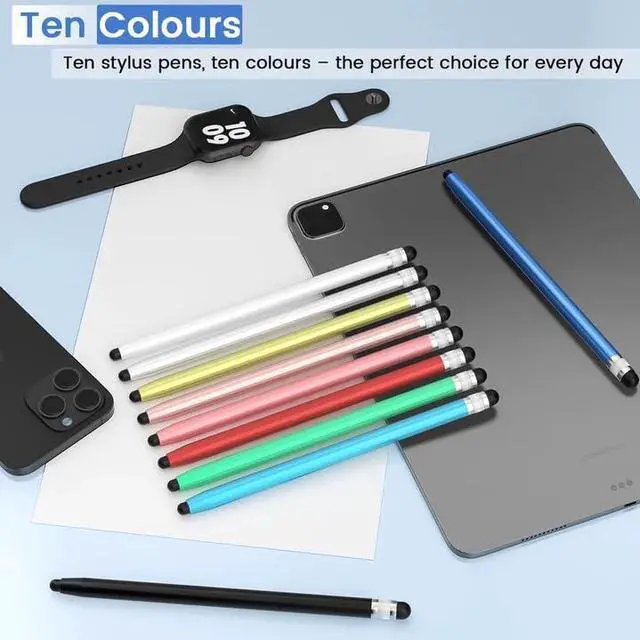 Alt view image 6 of 7 - 10Pcs Universal Stylus Pen for Touchscreen, 2-in-1 High Precision and Sensitivity Stylus Pen for iPad/iPhone/Samsung/Android Smartphone and Tablets Touch Screens-10 Stylus Pens+20 Replaceable Tips