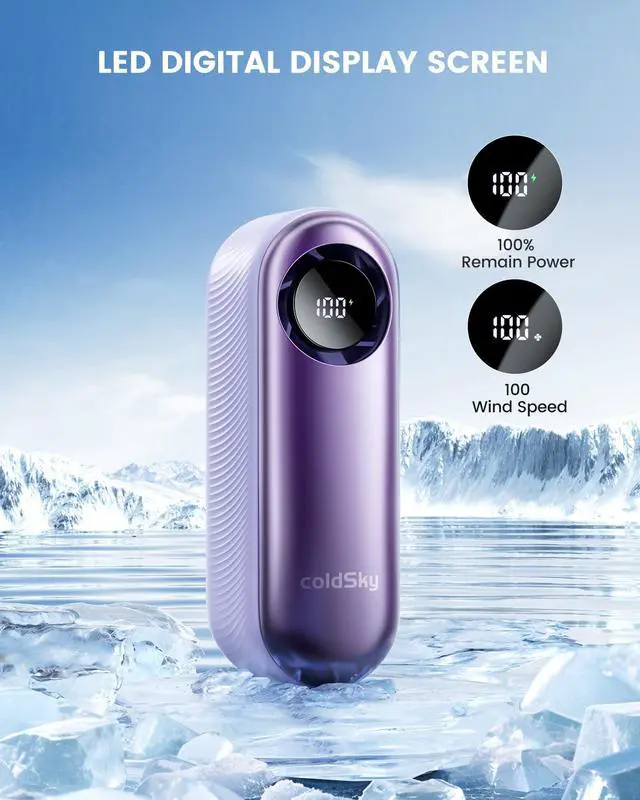 Alt view image 6 of 7 - Portable Handheld Turbo Fan, 4000mAh Rechargeable Personal Mini Fan, 1-100 Adjustable Speeds, High Speed Small Pocket Fan for Women Travel Camping Office Outdoor