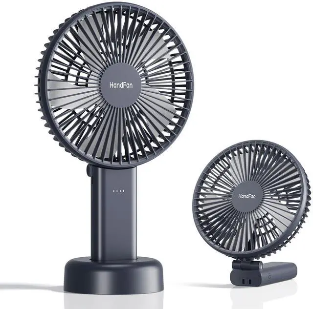 Main image of 6 Inch Handheld Fan with 4000mAh Battery 6 Speed Personal Fan, Strong Airflow, Cooling Desk Removable Base Design, 5-34H Working Time, 180° Foldable for Travel Outdoor Office Household(grey)