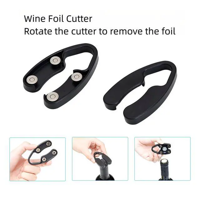 Alt view image 2 of 6 - Electric Wine Bottle Opener Auto Wine Opener Cordless Wine Opener Rechargeable with Foil Cutter, Wine Pourer,Vacuum Stopper,USB C Charging Cable,Fathers Day Dad Gifts from Daughter Son(Black)