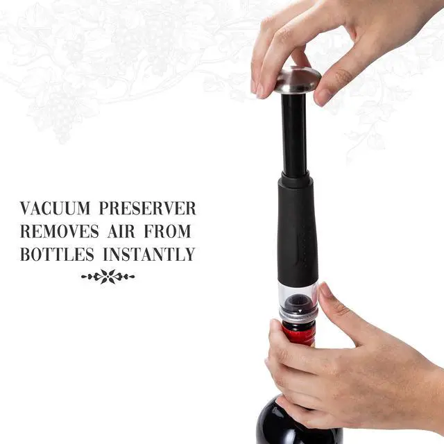 Alt view image 4 of 7 - Wine Gift Set Includes Electric Opener, Aerator, Vacuum Preserver, 2 Stoppers, Foil Cutter & Charging Base