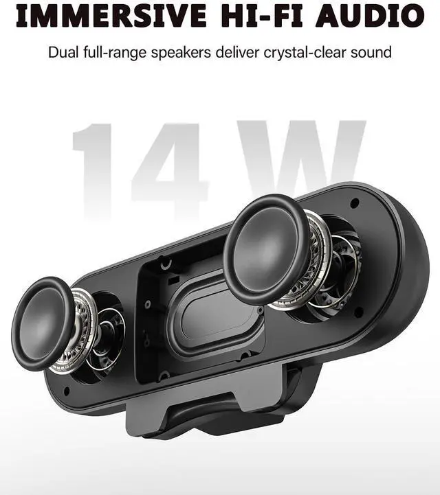 Alt view image 2 of 7 - Computer Speakers for Desktop PC, 14W USB Powered Monitor Speakers with Touch Control & 1.38" Wide Clamp, Stereo Sound Enhanced Bass, Desktop Speakers for Mac Windows PS5(Black)