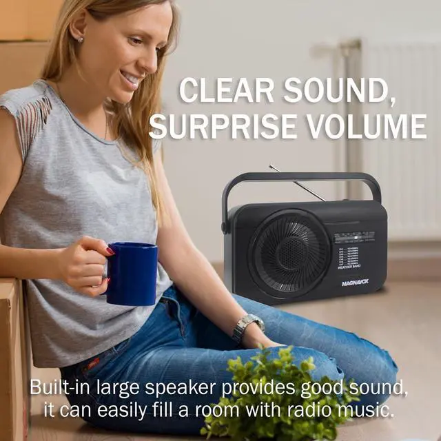 Alt view image 5 of 7 - MR4181W Weather Radio 7 with Dedicated Weather Channels and AM/FM Radio, Battery Powered Radio for Emergencies by 3X C Cell Batteries or AC Power for Household (not Included)