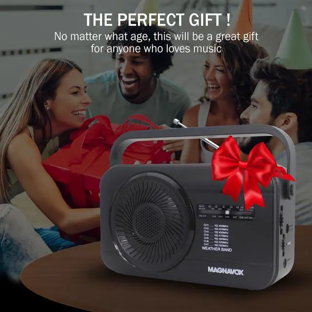 Alt view image 6 of 7 - MR4181W Weather Radio 7 with Dedicated Weather Channels and AM/FM Radio, Battery Powered Radio for Emergencies by 3X C Cell Batteries or AC Power for Household (not Included)