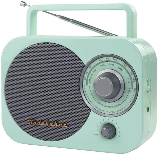 Main image of Mint Green Vintage Home Portable Retro AM/FM Radio with Headphone Jack - (Limited Edition)