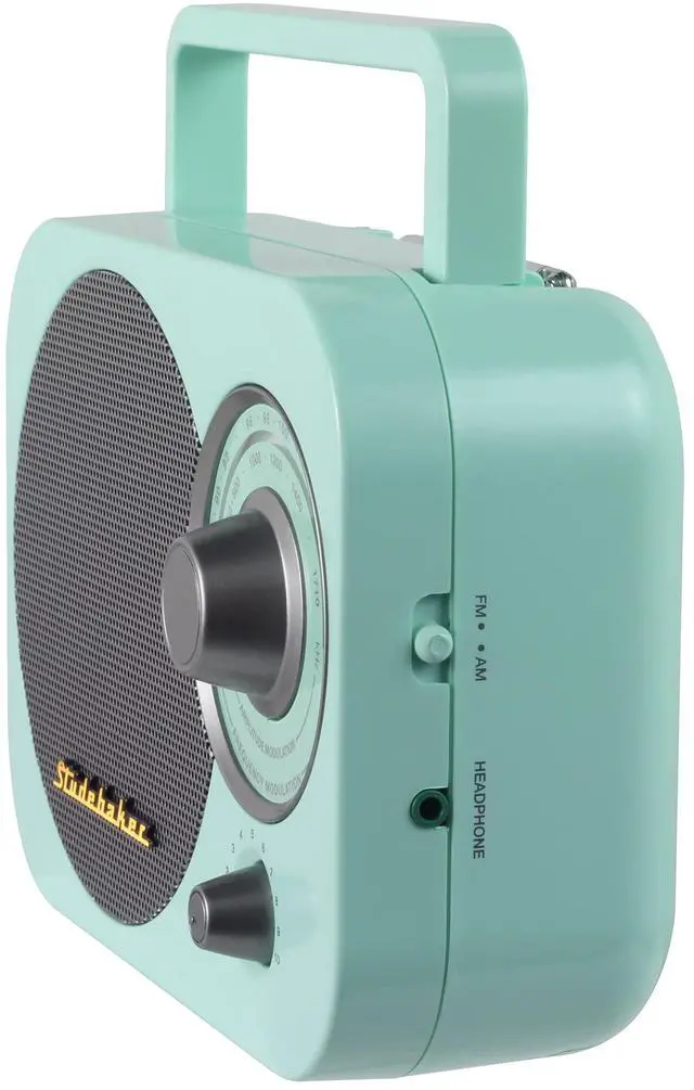 Alt view image 3 of 7 - Mint Green Vintage Home Portable Retro AM/FM Radio with Headphone Jack - (Limited Edition)