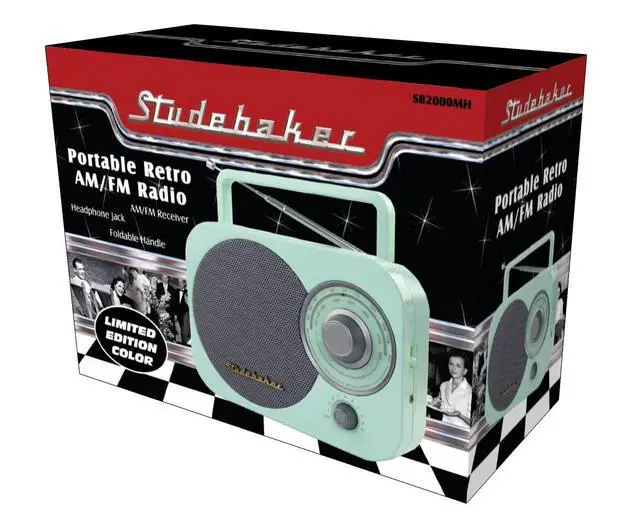 Alt view image 7 of 7 - Mint Green Vintage Home Portable Retro AM/FM Radio with Headphone Jack - (Limited Edition)