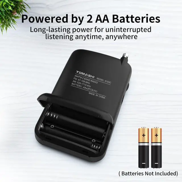 Alt view image 6 of 7 - Portable Pocket Radio FM/AM, Battery Operated Transistor Radio with Headphone Jack, Clear Reception, Small Radio for Home, Outdoor, Daily Use