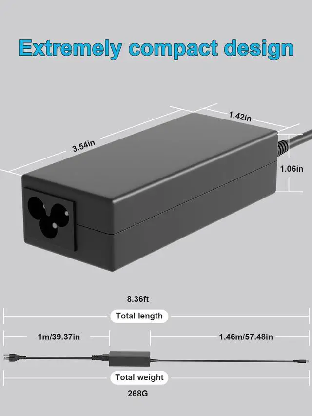 Alt view image 4 of 7 - 45W USB C Charger Compatible with Acer Chromebook Laptop N17Q9 N17Q8 N17Q5 N17Q10 N18Q1 N18Q2 N18Q3 N18Q5 N18Q6 N18Q8 N18Q12 N16Q10 N16Q11 N16Q12 N16Q14 N15Q13 N19Q3 N19Q4 Power Adapter Cord