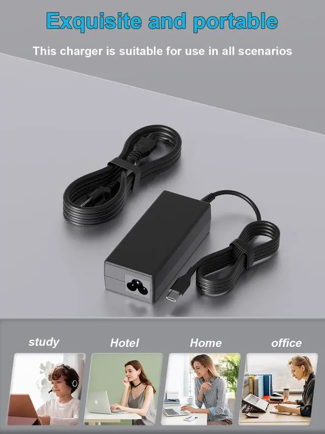 Alt view image 7 of 7 - 45W USB C Charger Compatible with Acer Chromebook Laptop N17Q9 N17Q8 N17Q5 N17Q10 N18Q1 N18Q2 N18Q3 N18Q5 N18Q6 N18Q8 N18Q12 N16Q10 N16Q11 N16Q12 N16Q14 N15Q13 N19Q3 N19Q4 Power Adapter Cord