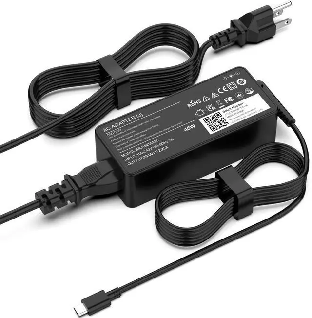 Main image of 45W USB C Laptop Charger, Universal Type C Power Adapter Compatible with HP, Lenovo, Dell, Acer, Asus, Samsung, Google Laptop Chromebook Power Supply Cord