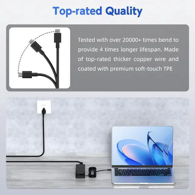 Alt view image 4 of 7 - 45W USB C Laptop Charger, Universal Type C Power Adapter Compatible with HP, Lenovo, Dell, Acer, Asus, Samsung, Google Laptop Chromebook Power Supply Cord