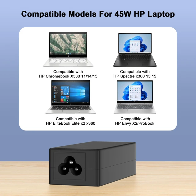 Alt view image 3 of 6 - Chromebook Charger-45W USB-C Laptop Charger Compatible with HP