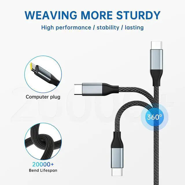 Alt view image 3 of 6 - 65W USB C Laptop Charger, Fast Charging Universal Computer Charger Cord Type C Compatible with Lenovo Laptops, Dell, HP, ASUS, Acer, Samsung Chromebooks, MacBook, for Home & Office Use