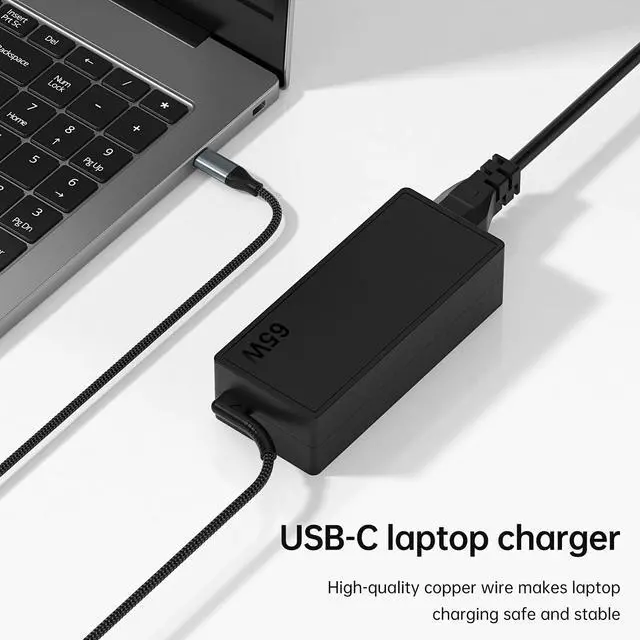 Alt view image 5 of 6 - 65W USB C Laptop Charger, Fast Charging Universal Computer Charger Cord Type C Compatible with Lenovo Laptops, Dell, HP, ASUS, Acer, Samsung Chromebooks, MacBook, for Home & Office Use