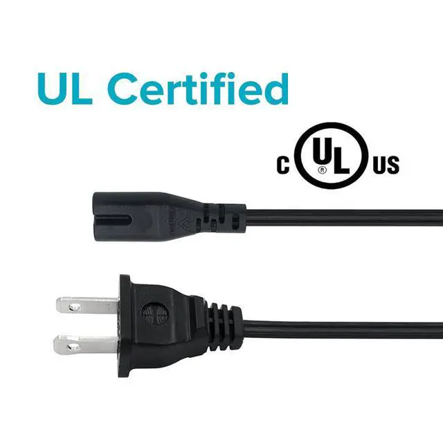Alt view image 3 of 7 - 2 Prong Figure 8 Cable C7 AC Power Cord for TV Xbox PS3 PS4 PS5
