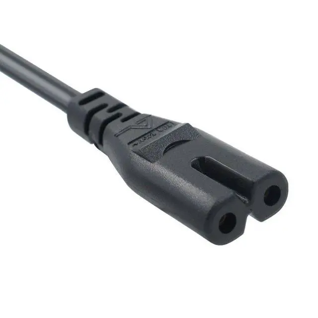 Alt view image 7 of 7 - 2 Prong Figure 8 Cable C7 AC Power Cord for TV Xbox PS3 PS4 PS5