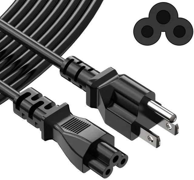 Main image of 6ft AC Power Cord Compatible with LG TV Epson EcoTank Printer, 3 Prong Mickey Mouse Power Cable Replacement for HP Dell Lenovo Laptop Charger Adapter, 18AWG NEMA 5-15P to IEC C5