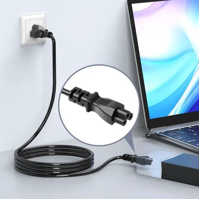 Alt view image 6 of 7 - 6ft AC Power Cord Compatible with LG TV Epson EcoTank Printer, 3 Prong Mickey Mouse Power Cable Replacement for HP Dell Lenovo Laptop Charger Adapter, 18AWG NEMA 5-15P to IEC C5