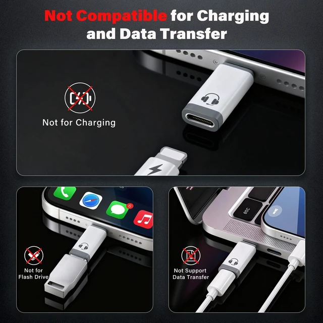Alt view image 5 of 7 - Type-C to Lightning Audio Adapter for iPhone 15-17, White Keep using MFi Lightning earphones on USB-C devices. Audio & mic only. No charging/data. For iPhone 15/16/17, iPad Pro, Mac