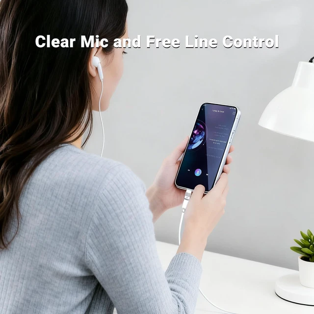 Alt view image 6 of 7 - Type-C to Lightning Audio Adapter for iPhone 15-17, White Keep using MFi Lightning earphones on USB-C devices. Audio & mic only. No charging/data. For iPhone 15/16/17, iPad Pro, Mac