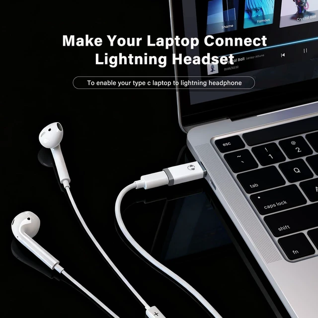 Alt view image 7 of 7 - Type-C to Lightning Audio Adapter for iPhone 15-17, White Keep using MFi Lightning earphones on USB-C devices. Audio & mic only. No charging/data. For iPhone 15/16/17, iPad Pro, Mac
