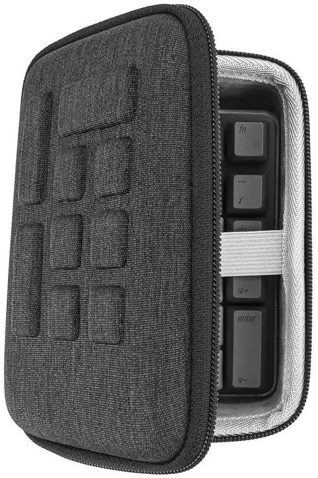 Main image of Portable Number Pad Travel Case for Mechanical Numeric Keypad, Compatible with Qisan 21 Keys Mini Numpad, MOTOSPEED K23, Kinst Numpad 17, Tishled Mechanical Numpad (Dark Grey)