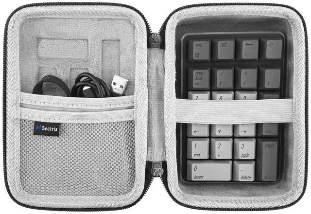 Alt view image 3 of 6 - Portable Number Pad Travel Case for Mechanical Numeric Keypad, Compatible with Qisan 21 Keys Mini Numpad, MOTOSPEED K23, Kinst Numpad 17, Tishled Mechanical Numpad (Dark Grey)