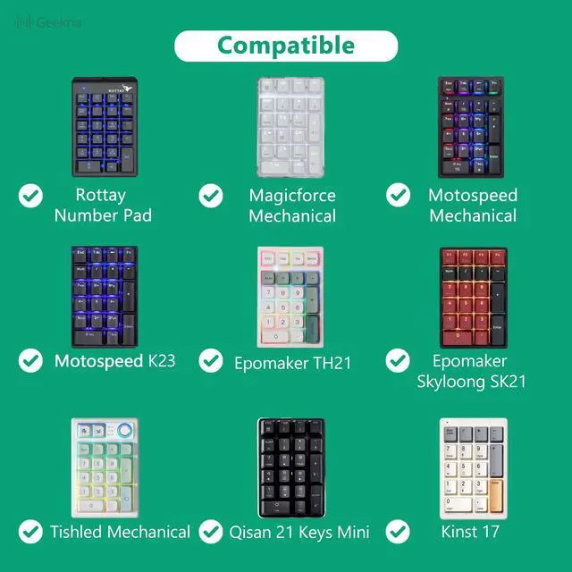 Alt view image 5 of 6 - Portable Number Pad Travel Case for Mechanical Numeric Keypad, Compatible with Qisan 21 Keys Mini Numpad, MOTOSPEED K23, Kinst Numpad 17, Tishled Mechanical Numpad (Dark Grey)