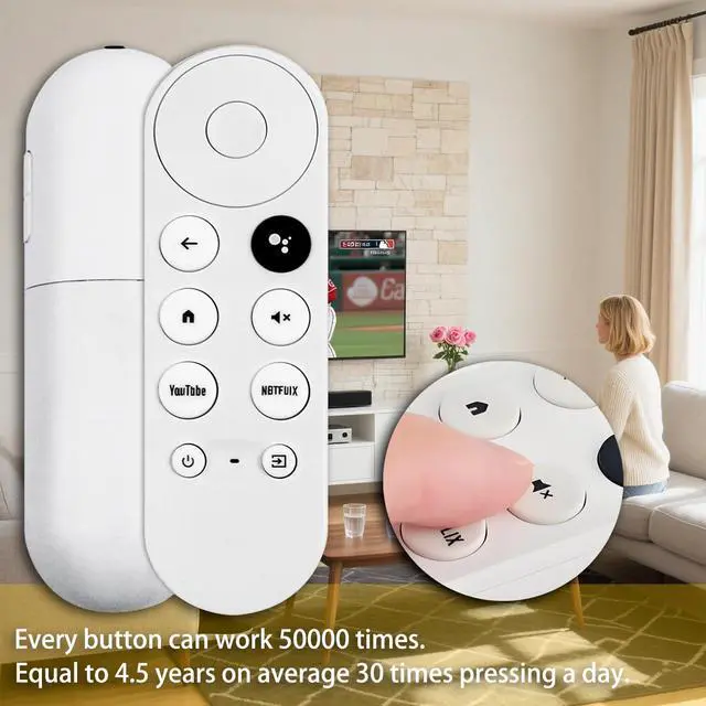 Alt view image 4 of 6 - G9N9N New Replacement Voice Remote Control Compatible with Google Chromecast TV (1st Gen), GA01920-US, GA01409-US GA01919-US, GA01923-US, GA02463-US (Only Compatible with Google Chromecast Snow)