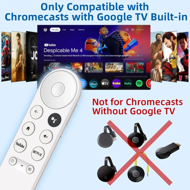 Alt view image 7 of 7 - Replacement Remote for Chromecast with Google TV Built-in. Not for Google Streamer TV Box. 1-Year