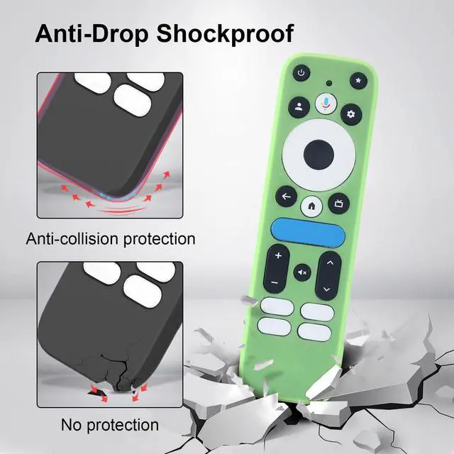 Alt view image 2 of 7 - 2 Pack Luminous Remote Cover Compatible with 2025 Onn Google TV Box 4K pro Remote, Shockproof Case for Onn Google TV Remote Controller, Lightweight Anti-Slip Skin-Friendly Silicone Skin Sleeve