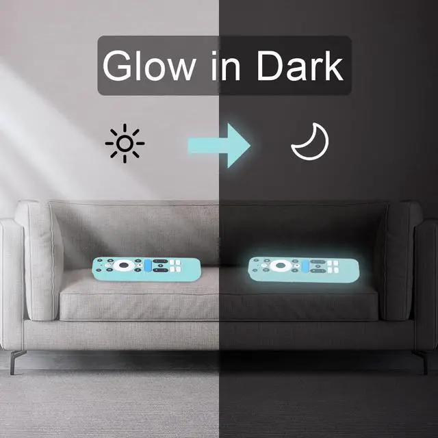 Alt view image 3 of 7 - 2 Pack Luminous Remote Cover Compatible with 2025 Onn Google TV Box 4K pro Remote, Shockproof Case for Onn Google TV Remote Controller, Lightweight Anti-Slip Skin-Friendly Silicone Skin Sleeve