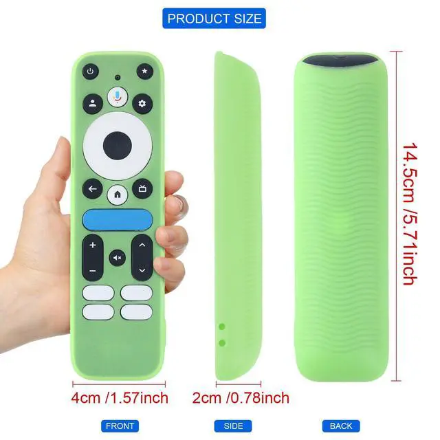 Alt view image 4 of 7 - 2 Pack Luminous Remote Cover Compatible with 2025 Onn Google TV Box 4K pro Remote, Shockproof Case for Onn Google TV Remote Controller, Lightweight Anti-Slip Skin-Friendly Silicone Skin Sleeve