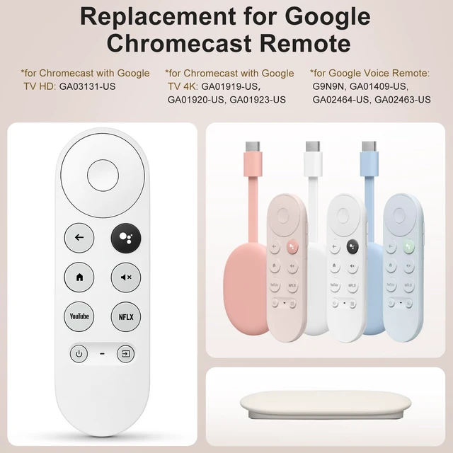Alt view image 2 of 7 - Voice Replacement for Google TV Chromecast Remote G9N9N for Chromecast with Google TV Remote, for Google TV Streamer (Only for Snow Chromecast Google)