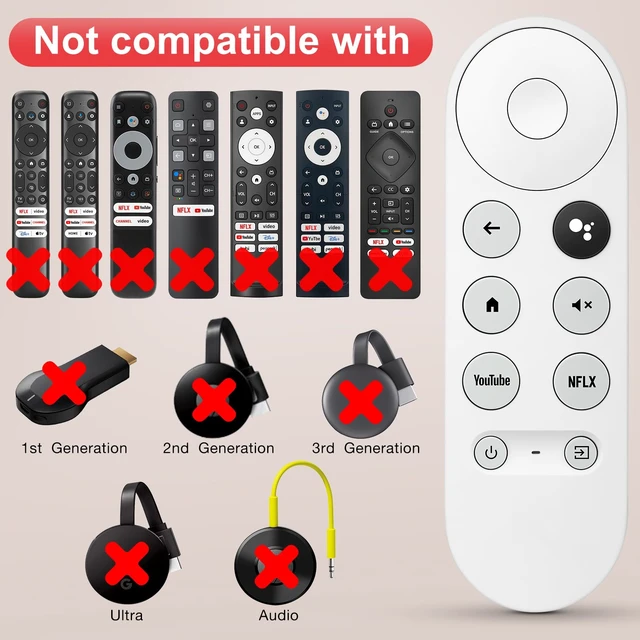 Alt view image 3 of 7 - Voice Replacement for Google TV Chromecast Remote G9N9N for Chromecast with Google TV Remote, for Google TV Streamer (Only for Snow Chromecast Google)