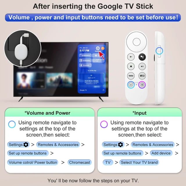 Alt view image 6 of 7 - Voice Replacement for Google TV Chromecast Remote G9N9N for Chromecast with Google TV Remote, for Google TV Streamer (Only for Snow Chromecast Google)