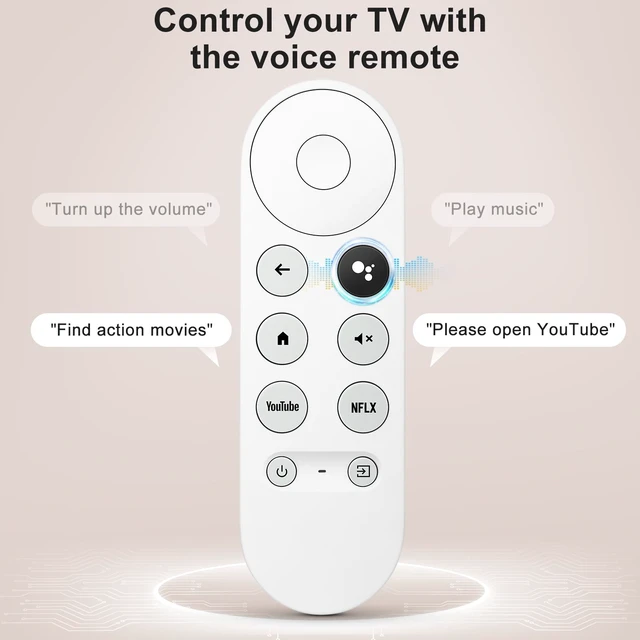 Alt view image 7 of 7 - Voice Replacement for Google TV Chromecast Remote G9N9N for Chromecast with Google TV Remote, for Google TV Streamer (Only for Snow Chromecast Google)
