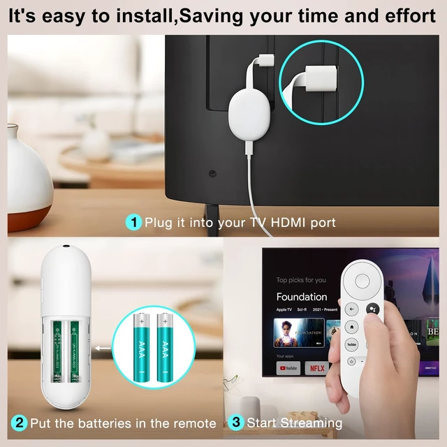 Alt view image 5 of 7 - Voice Replacement for Google TV Chromecast Remote G9N9N for Chromecast with Google TV Remote, for Google TV Streamer (Only for Snow Chromecast Google)