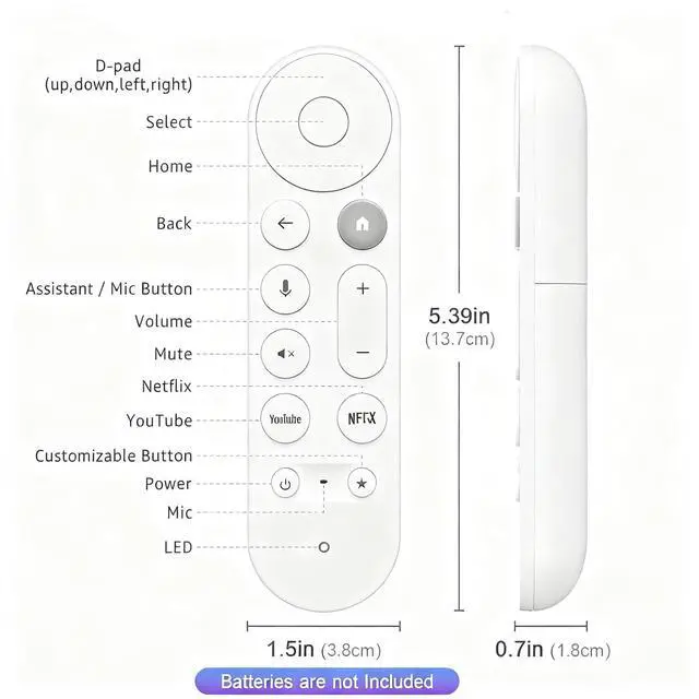 Alt view image 2 of 5 - New Replacement Voice Remote Control GY3LE Compatible with Google TV Streamer 4K, GY3LE Voice Search Remote, Compatible with Google Streamer 4K Smart TV, Not Compatible with Chromecast Google TV