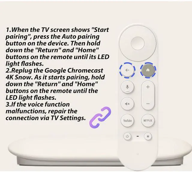 Alt view image 3 of 5 - New Replacement Voice Remote Control GY3LE Compatible with Google TV Streamer 4K, GY3LE Voice Search Remote, Compatible with Google Streamer 4K Smart TV, Not Compatible with Chromecast Google TV