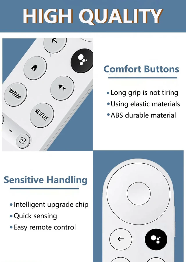Alt view image 7 of 7 - Upgrade Voice Remote for Google Chromecast 4k Snow TV, G9N9N Replacement Remote Control for Google TV, GA01920-US, GA01409-US, GA01923-US, GA01919-US