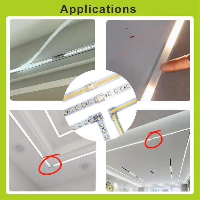 Alt view image 7 of 7 - 24Pcs 2Pin 8mm Straight & L Shape Led Strip connectors for 8mm Width COB/SMD Single Color Led Strip