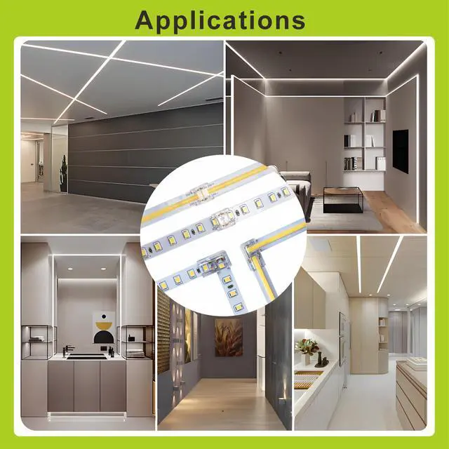 Alt view image 6 of 7 - 24Pcs 2Pin 8mm Straight & L Shape Led Strip connectors for 8mm Width COB/SMD Single Color Led Strip