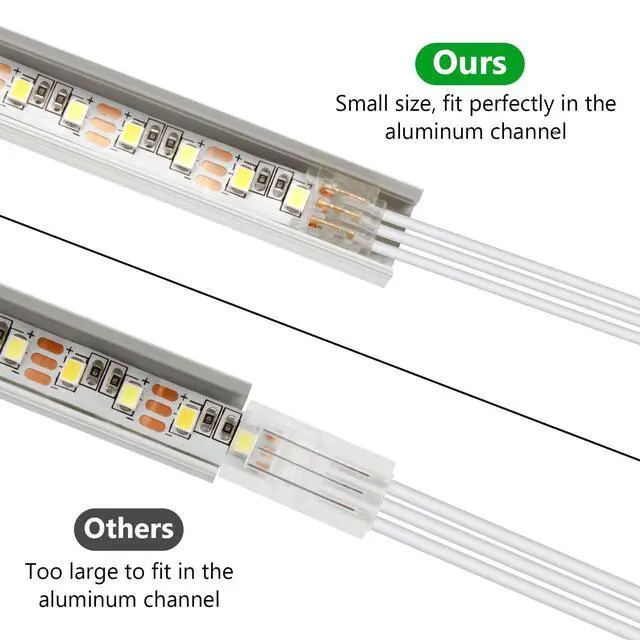 Alt view image 5 of 7 - 3Pin 8mm Disposable LED Connector Kit 20Pcs 8mm 3Pin LED Strip to Wire Connector and 32.8FT/10M Extension Wire for 8mm Wide IP20 SMD LED Light Strip WS2811 WS2812B