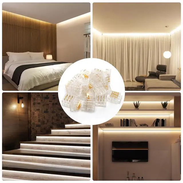 Alt view image 7 of 7 - 3Pin 8mm Disposable LED Connector Kit 20Pcs 8mm 3Pin LED Strip to Wire Connector and 32.8FT/10M Extension Wire for 8mm Wide IP20 SMD LED Light Strip WS2811 WS2812B