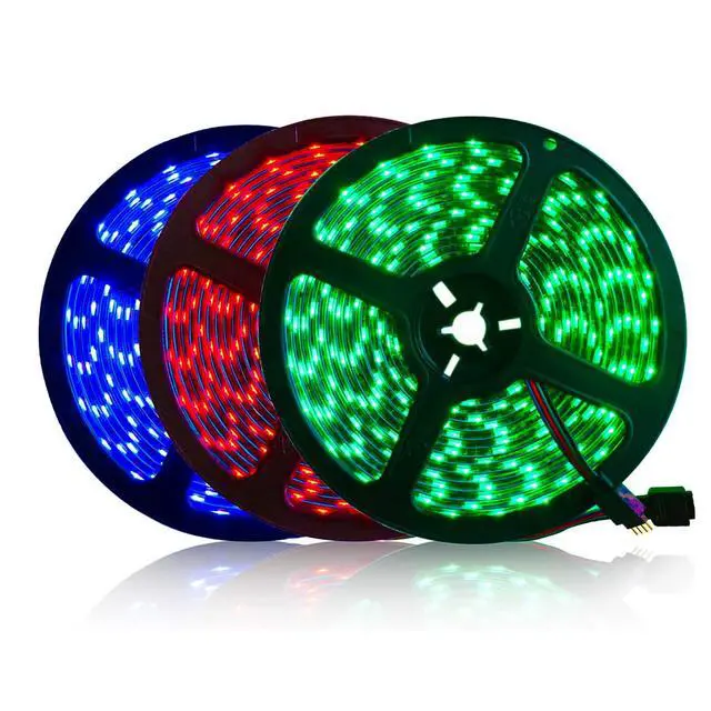 Alt view image 2 of 7 - 5M Black PCB 5050 RGB LED Strip Waterproof IP65 300 SMD Black PCB Board DC 12V Flexible Light