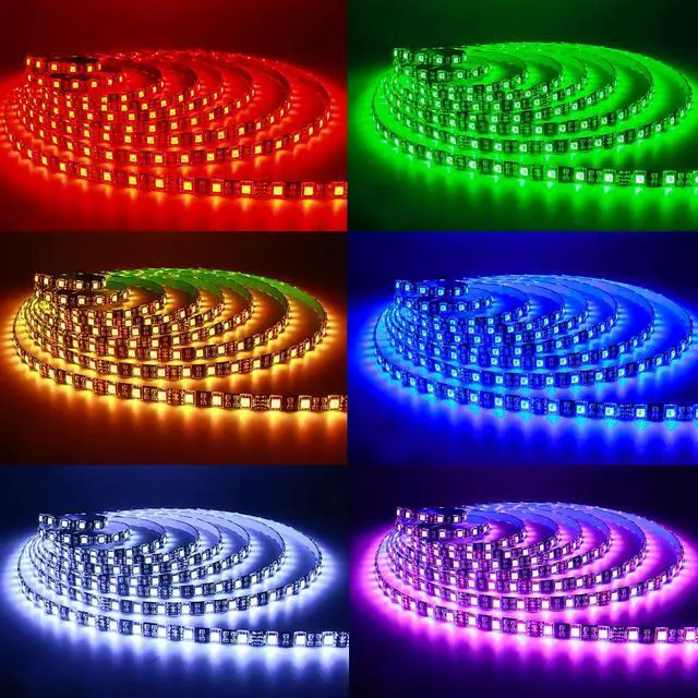 Alt view image 4 of 7 - 5M Black PCB 5050 RGB LED Strip Waterproof IP65 300 SMD Black PCB Board DC 12V Flexible Light